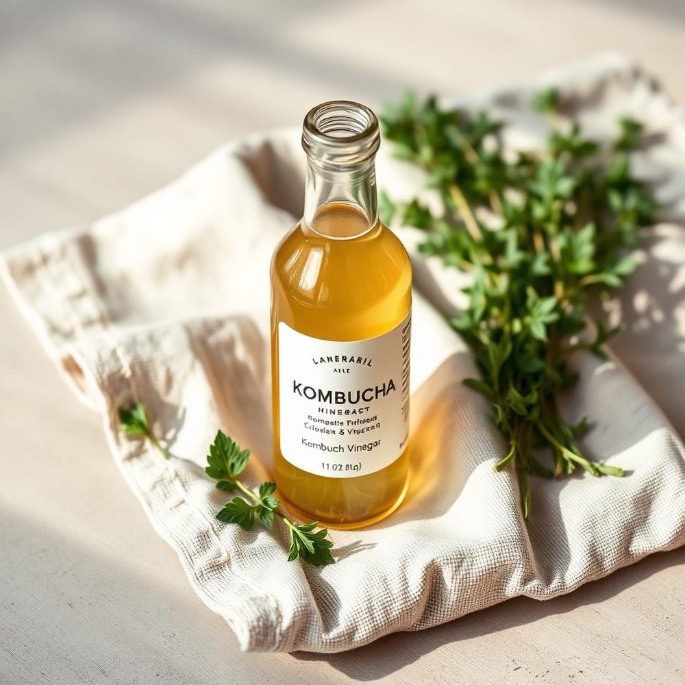 Bottle of raw kombucha vinegar